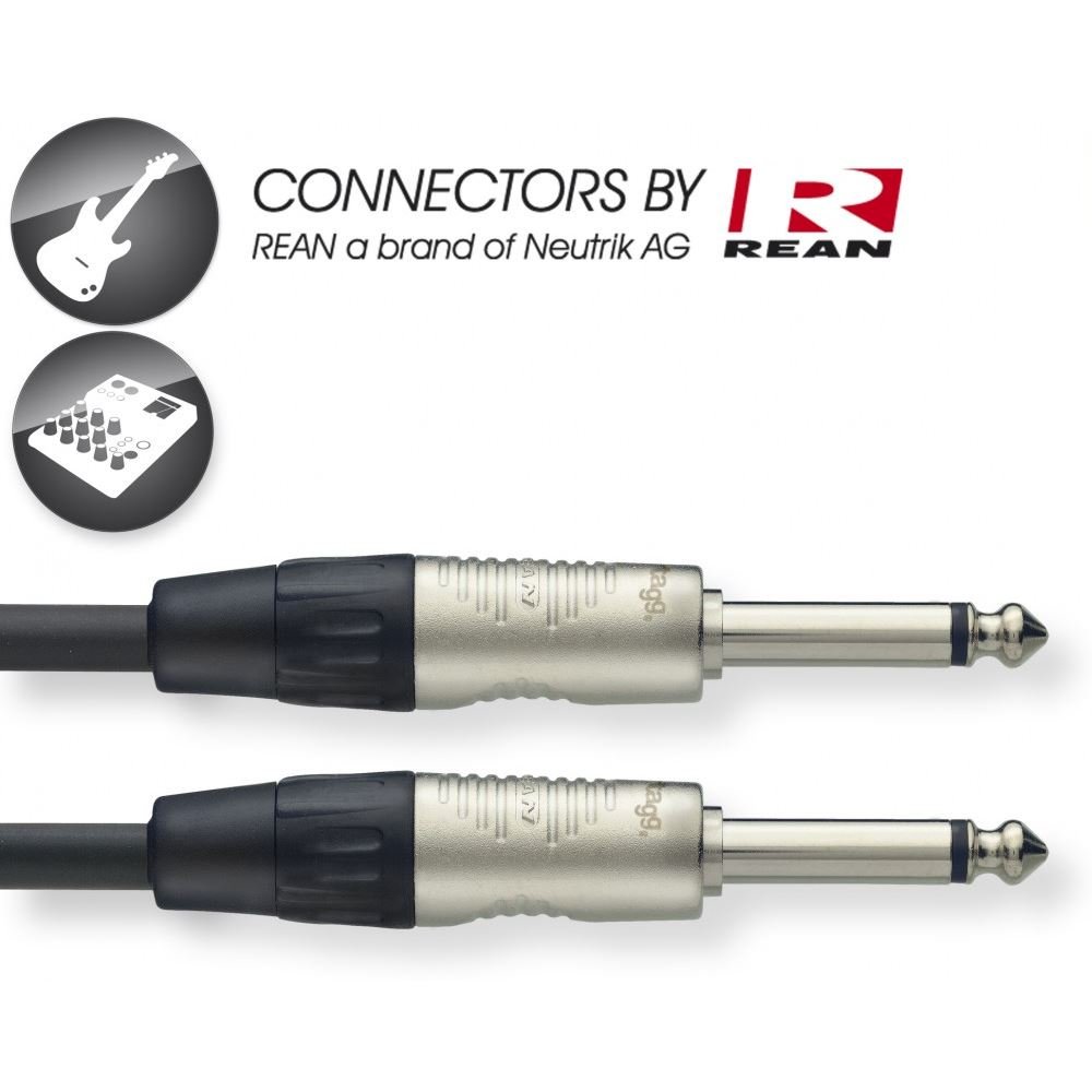 Stagg NGC6R 6m N Series 1/4 inch Cable, Black - Image 2