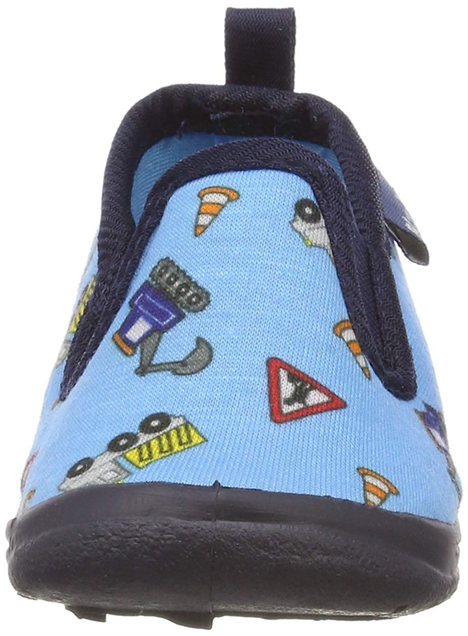 Playshoes Allover Baustelle, Unisex Kids’ Low-Top Slippers, Blue (Blau 7), 6 UK (22/23 EU), Blue Blau 7, 6 UK Child - Image 2