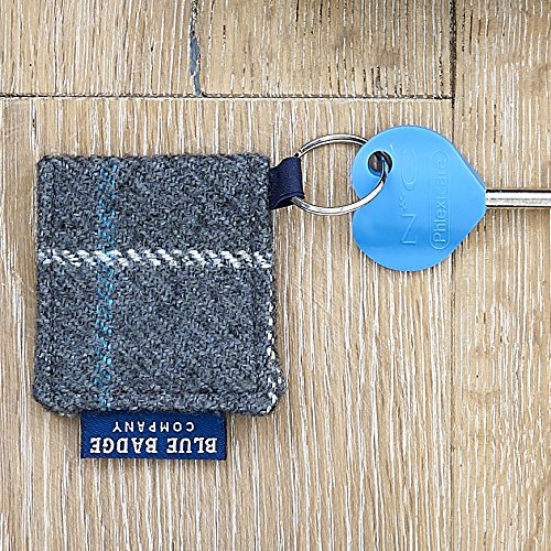 Blue Badge Co Genuine Radar Key with Grey Blue Check Fabric Design Keyring for Disabled Toilets Acessible Loos in the UK Easy Turn Acess Key - Image 2