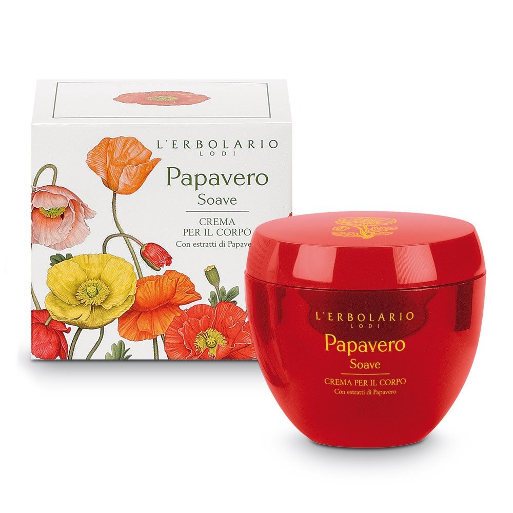 LErbolario Sweet Poppy Body Cream For Unisex 6.7 oz Body Cream, As shown Picture, 200 ml (Pack of 1)