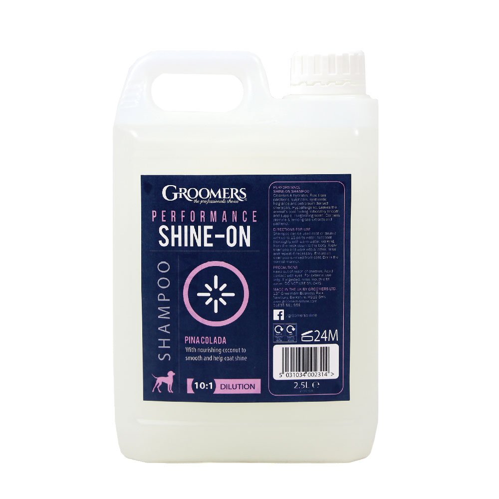 Groomers Performance Shine-On Shampoo with Coconut, White, 2.5 l (Pack of 1)