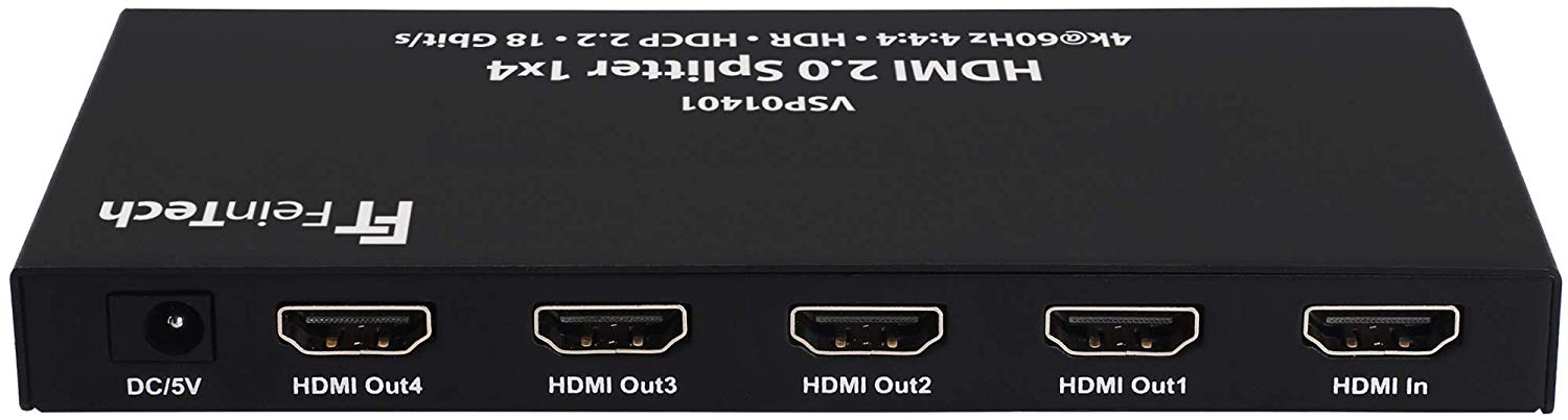 FeinTech VSP01401 HDMI 2.0 Splitter 1 in 4 out distributor Ultra-HD 4K@60Hz YUV 4:4:4 HDR HDCP 2.2 EDID 18 Gbps - Image 2