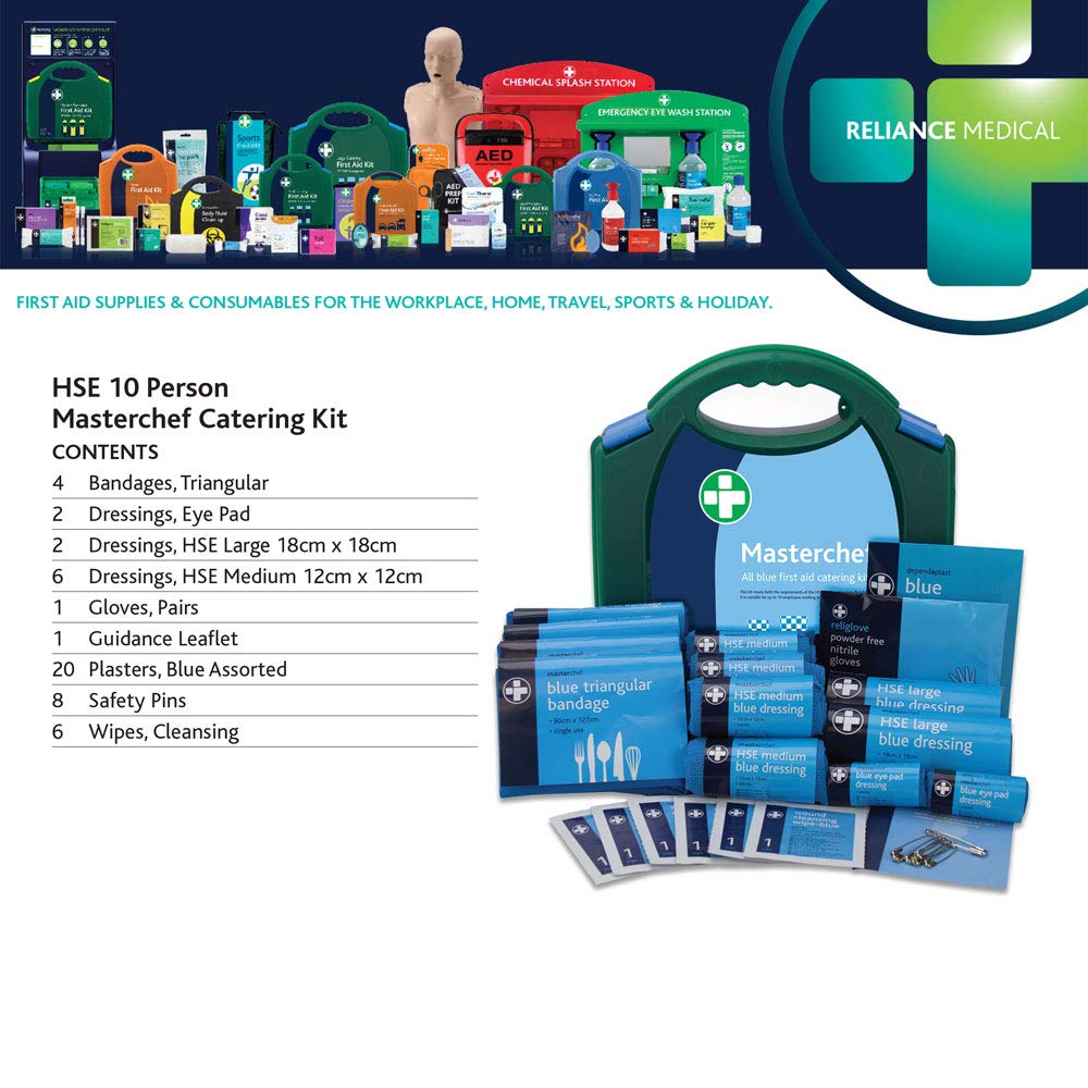 Reliance Medical 10 Persons First Aid Kit, HSE MasterChef All Blue First Aid Kit for Catering (for Ref 178) - Image 4