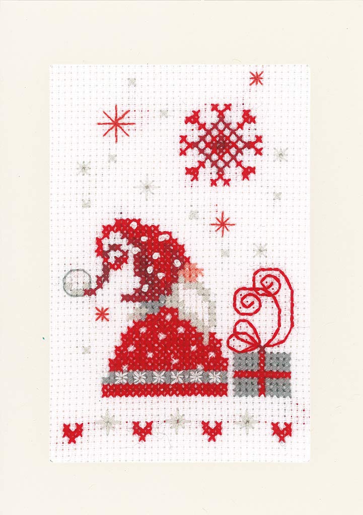 Vervaco Greeting Cards Set of 3 Gnome Counted Counted Cross Stitch Kit 10.5 x 15 x 1 cm, Cotton, multicoloured, 3 Units - Image 2