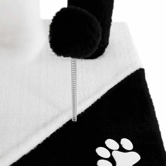 dibea Cat Tree Activity Centre Scratching Post, 112 cm, Black/White - Image 3