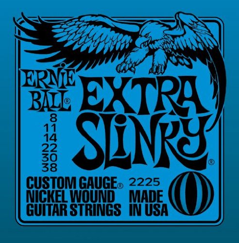 Ernie Ball Extra Slinky Nickel Wound Sets, .008 - .038, Bundle of 3 Sets, Blue