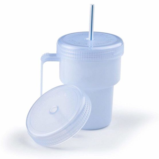 Sammons Preston Kennedy Cup, Spillproof Adult Sippy Cup with Handle & Secure Lid, 7 oz. No Spill Cups to Drink Hot & Cold Liquids Lying Down, Daily Living Glasses for Disabled & Elderly with Weak Grip - Image 2