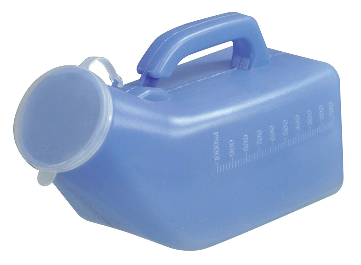 Aidapt Male Portable Urinal 1L Capacity Spill Resistant with Carry Handle, Blue