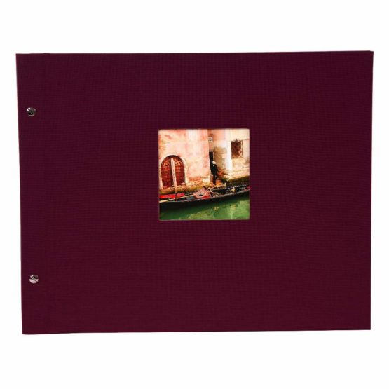 Goldbuch Photo Album Trend, Bella Vista, 39 x 31 cm, 40 Black Pages with Glassine Dividers, Extensible, Linen, Bordeaux, 28972