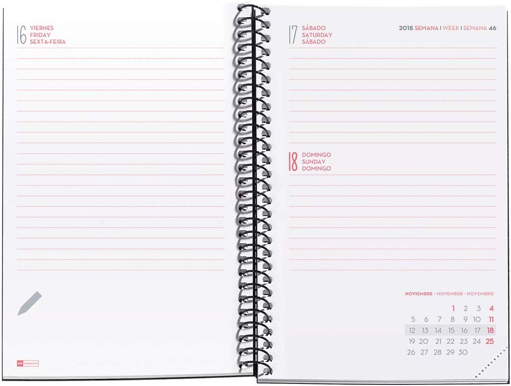 Miquelrius School Agenda with Spiral 2019 2020 Day Page Shiny Catalan 117 x 182 mm, Glänzend - Image 2