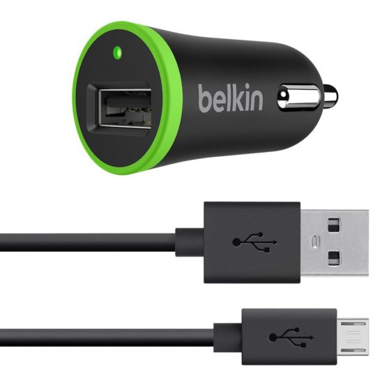 Belkin 2.4 A Universal Car Charger with 1.2 m Micro-USB Cable - Black