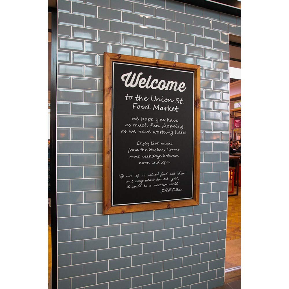 Chalkboards UK Premium Framed Blackboard, Wood, Black, 131 x 89.5cm