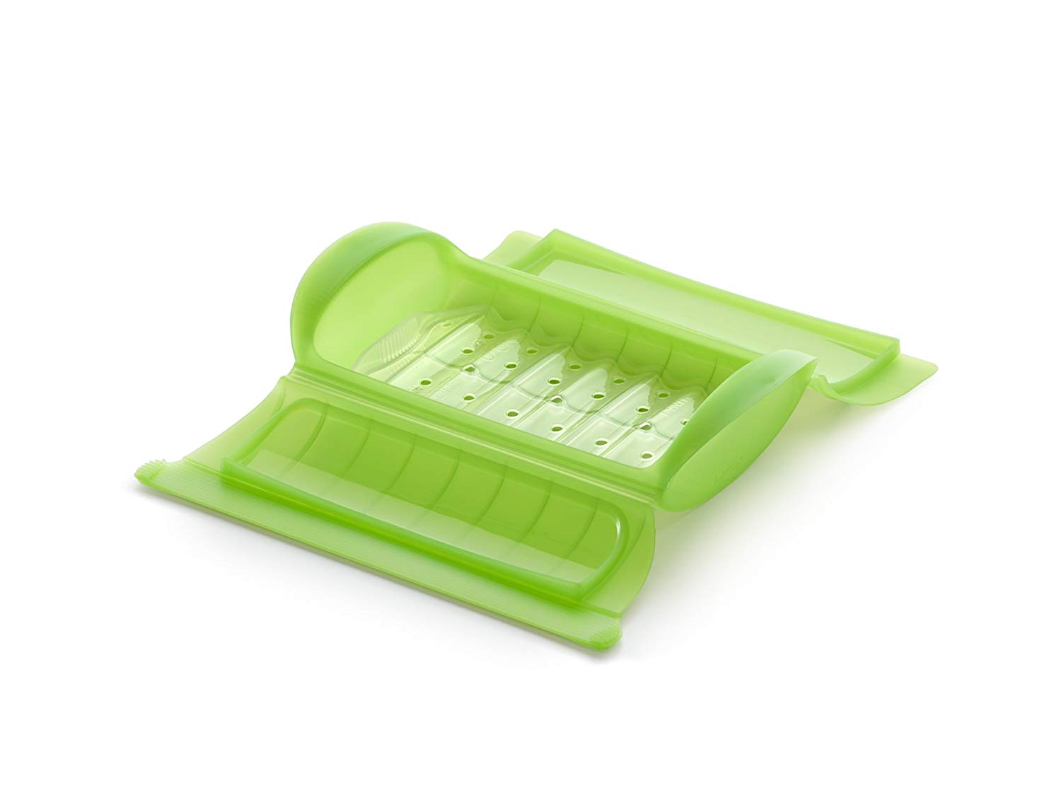 Lékué Steam Case, silicone Green, 1-2 people (650 ml), 15x10x8 cm