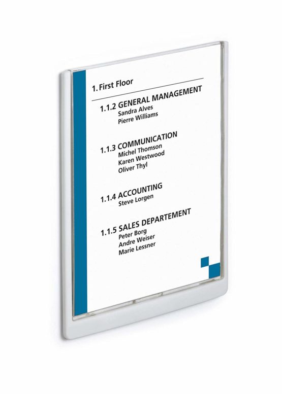 Durable Click Information Sign A4 Portrait White | Door and Wall Sign | Includes Fittings | Ideal for Offices, Hotels, Public Buildings, etc. - Image 2