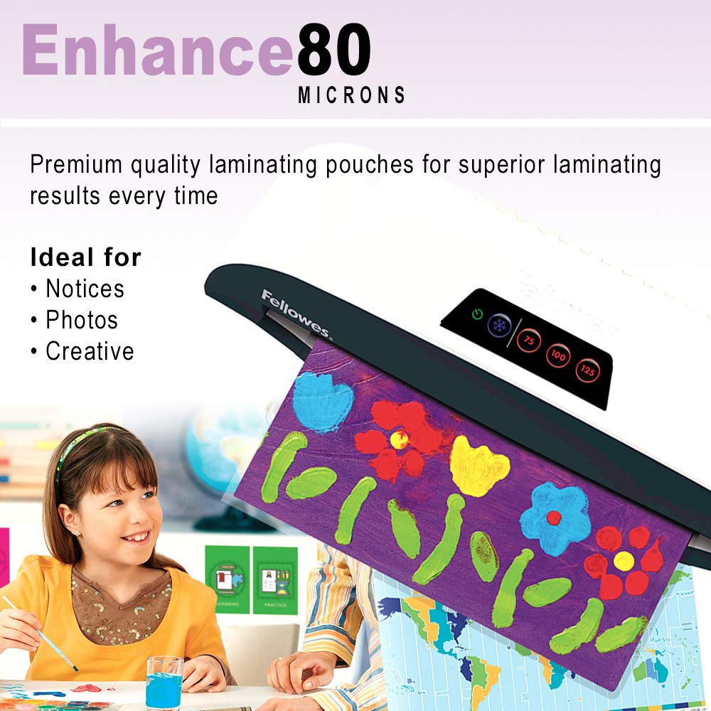 Fellowes A4 Laminating Pouches, Gloss Finish, 250 Sheets, 160 Micron (2x80) Clear & Durable Laminating Pouch - Image 2