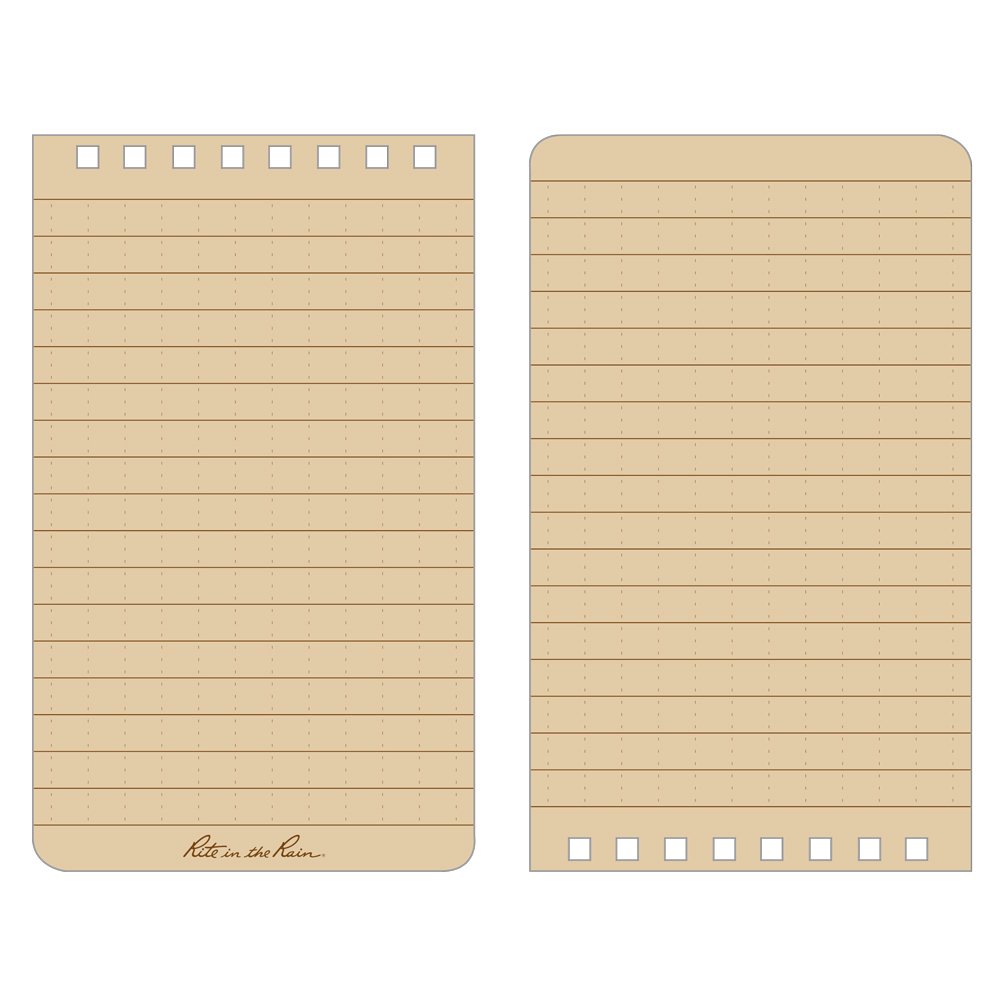 Rite In The Rain Weatherproof Top Spiral Notebooks, 3" x 5", Tan Cover, 3 Pack (No. 935T-3), 3 x 5 Inch (3 Pack) - Image 3