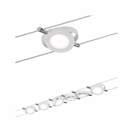 Paulmann 941.06 Rope system RoundMac Set expandable warm white 6x4W LED white matt 94106 rope light hanging lamp