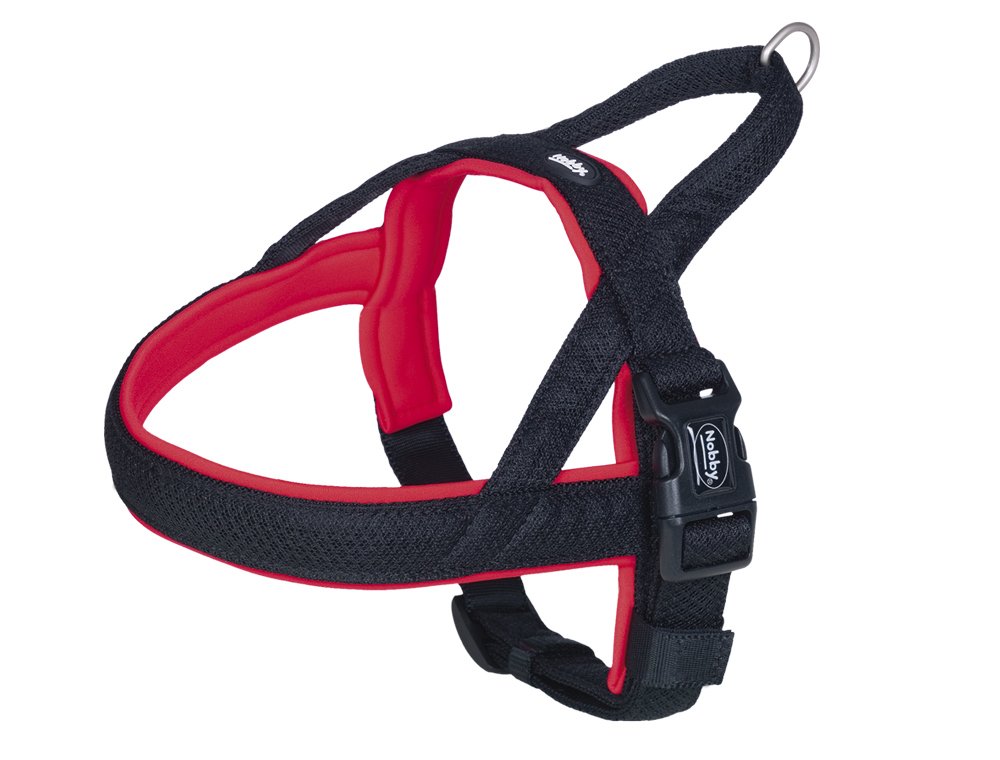 Nobby Preno Mesh Norwegian Harness, 50 - 64 cm+42 cm/25 - 35 mm, Red, 50 Centimeters - 64 Centimeters