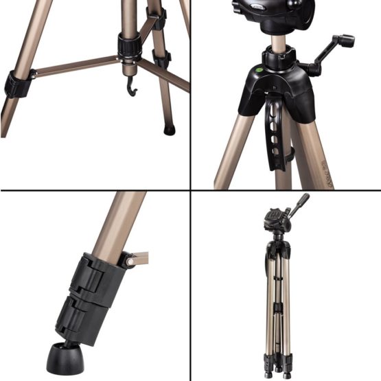 Hama 4163 | Star 63 Camera Tripod |  Up to 166cm | Aluminium | Incl. Carrying Bag , Champagne - Image 3