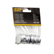 Bi-Office Set of 10 Round Magnets - 30 mm, Silver