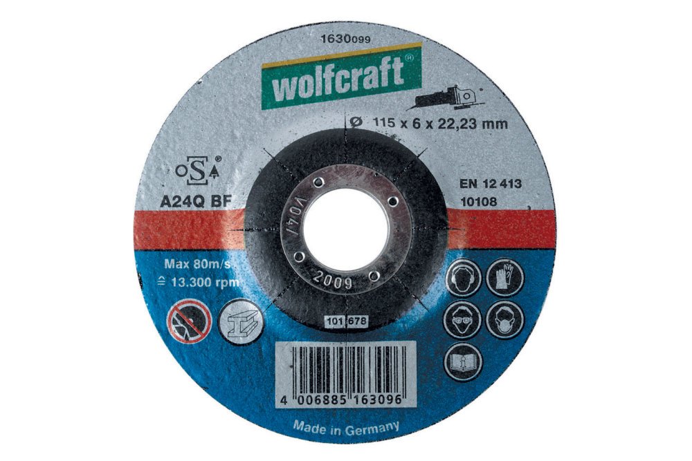 wolfcraft Roughing Disc for metal depressed centre I 1631099, Silver