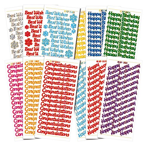 Creative Products Craftstickers Holographic Textlines Bold Stickers, Stickers, Multi-Colour, 23 x 10 x 1 cm