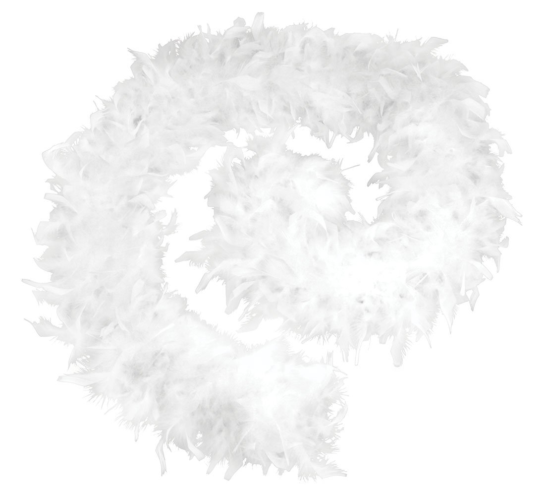 White Feather Boa, (80 grams) Pack of 1, Stunning Accessory, Perfect for Parties Weddings, Carnival, Fashion, Costume Events