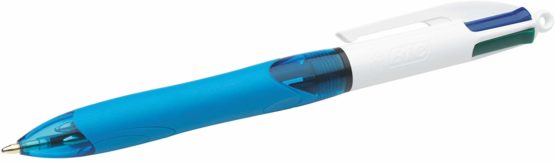 BIC 4 Colours Retractable Ballpoint Pens, Medium Point (1.0 mm) Every-Day Writing Pens with Extra Comfort Grip, Blue, Pack Of 3 - Image 2