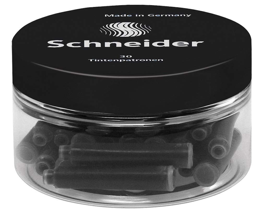 Schneider 6701 Writing Instruments Ink Cartridge Standard for Fountain Pen Black Pack of 30, 30 count (Pack of 1)