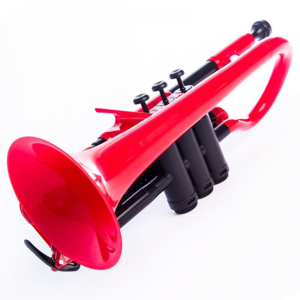 pCornet Plastic Cornet with Carry Bag 2B and 4B Mouthpiece - Bb Student - Red - Image 3