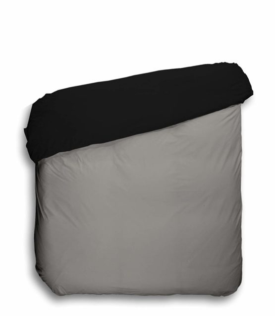 Play Basic Collection – Duvet Cover Smooth Reversible Black and Grey 150 x 220 cm black and grey - Image 4