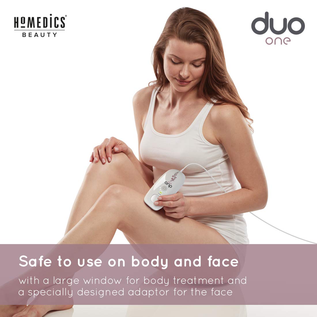 HoMedics Duo One Blossom Mini Bundle, IPL Hair Remover and Silicone Facial Cleansing Brush, Fast