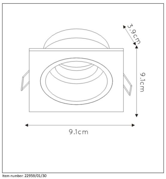 Lucide Recessed Spotlight, Metal, GU10, 50 W, Black - Image 4