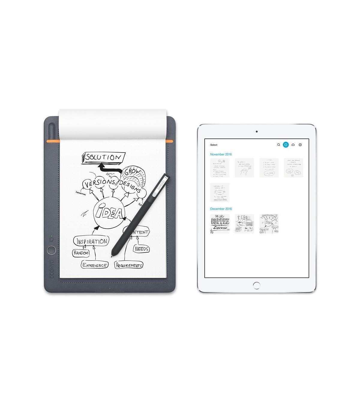 K100876 Bamboo Slate Digital Notepad A5 (Half Letter Size), Small