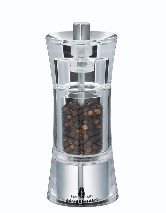 ZASS4|#Zassenhaus Aachen Acrylic Pepper Mill, 5.7x5.7x14 cm