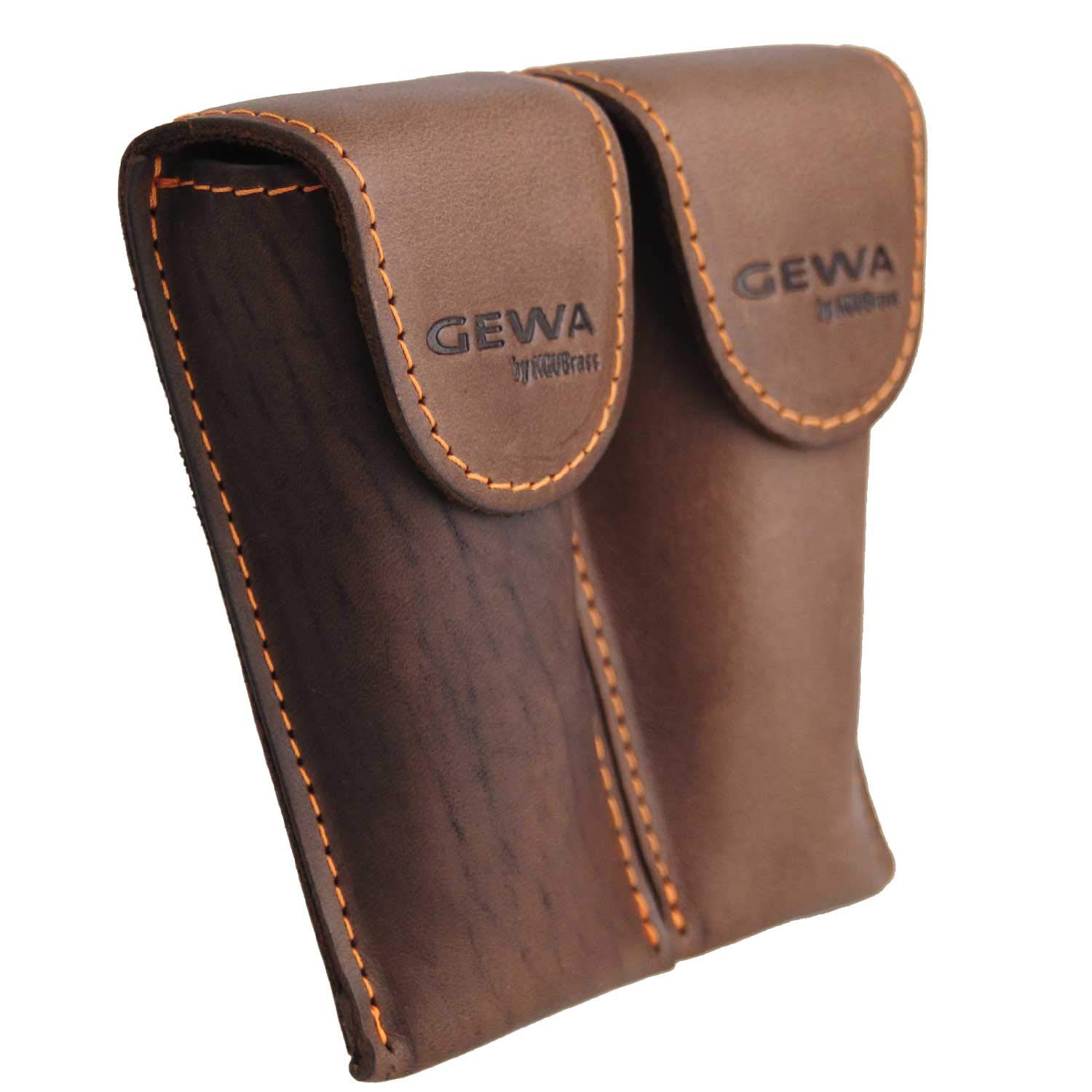 GEWA Mundstücktasche Crazy Horse Trompete braun für 2 Mundstücke, brown, double - Image 2