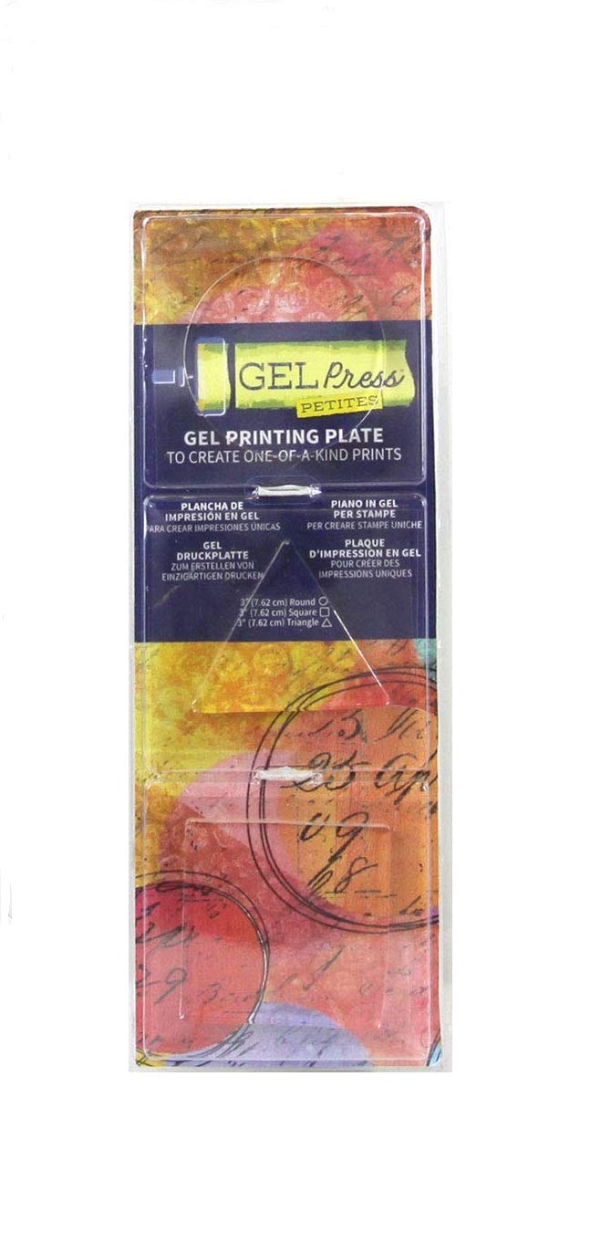 Gel Press Monoprinting Print Plates, Petites 3pc Set: Circle, Triangle, Square Gel Plates, Printmaking Supplies