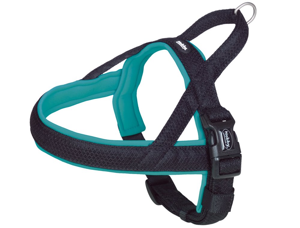 Nobby Preno Mesh Norwegian Harness, 50 - 64 cm+42 cm/25 - 35 mm, Turquoise, M-L(L:50 - 64 cm+42 cm; B:25/35 mm)
