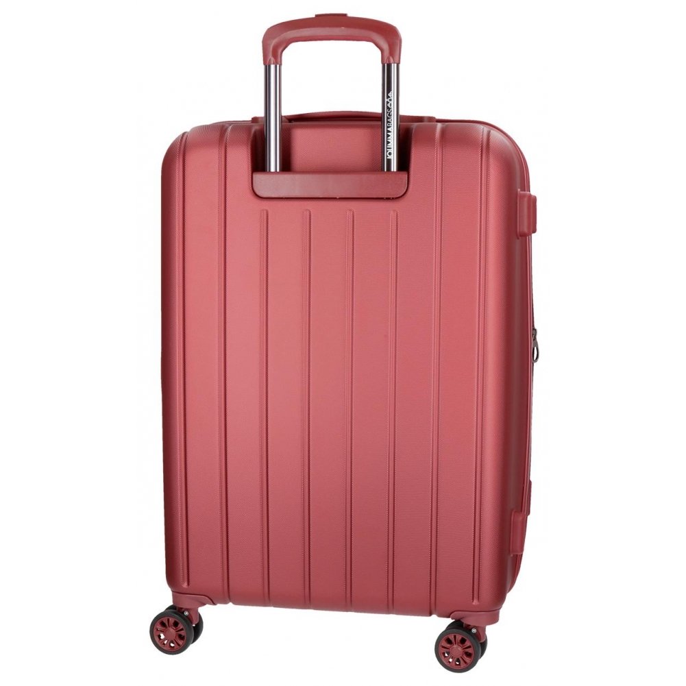 Movom Wood Red Medium Suitcase 44.50 x 65 x 27.5 cm Rigid ABS TSA Lock 68 Litre 3.8 kg 4 Double Wheels, Rojo, 65 cm - Image 3
