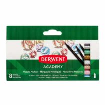 Derwent Academy Metallic Markers, Set of 8, Shimmering Colours, High Quality, 98212