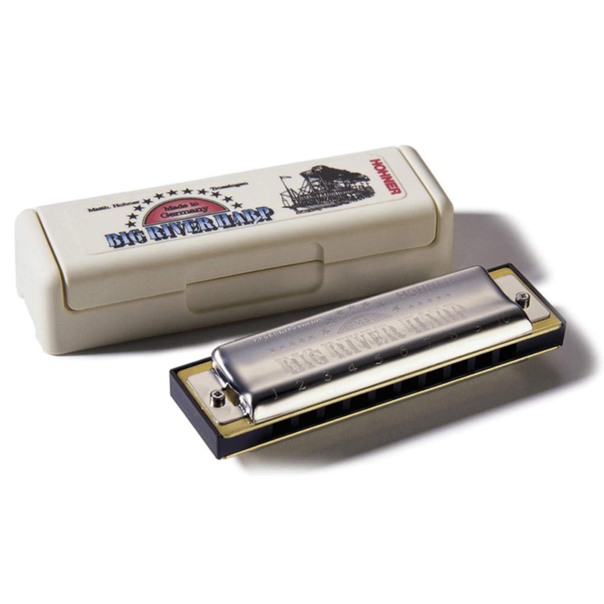 Hohner Big River Harp M590056 Harmonica in E, Silver