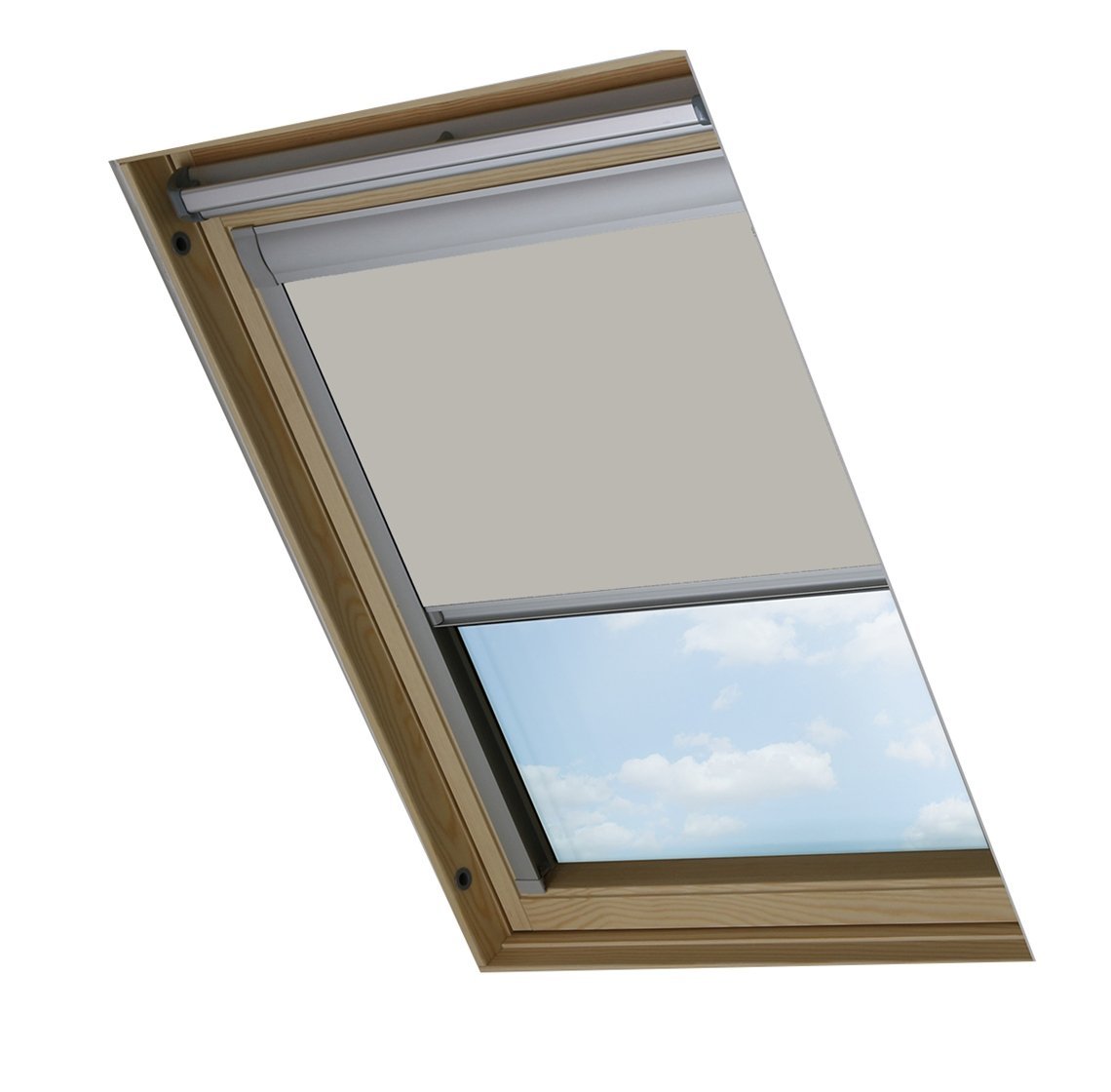 Bloc Skylight Blind for Velux Roof Windows Blockout Fabric, Pale Stone, 105x15x7 cm, 15W x 105H cm