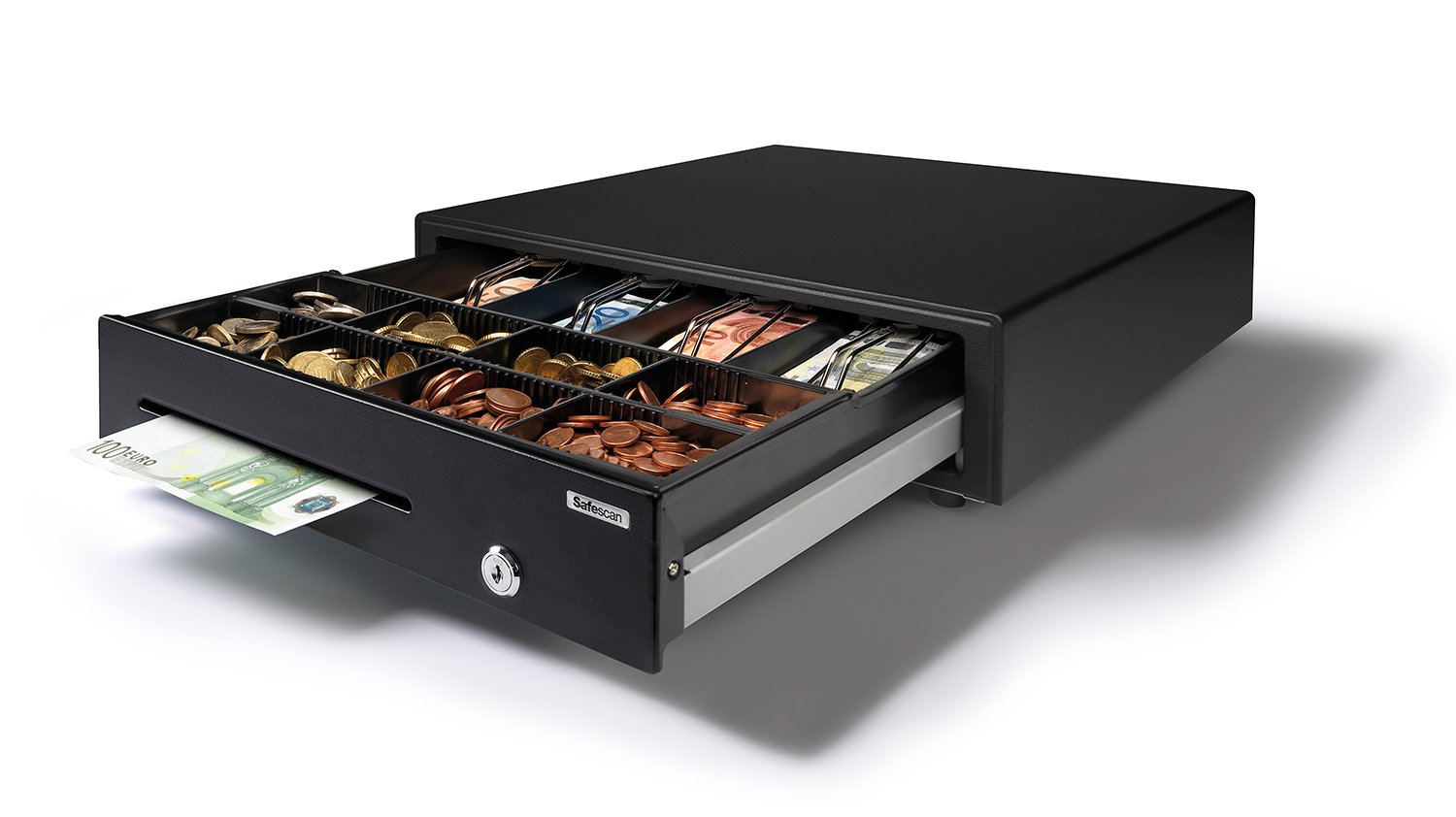 Safescan SD-4141 Standard-Duty Cash Drawer that Safely Stores Your Cash, Till Drawer with 4 Note and 8 Coin Slots