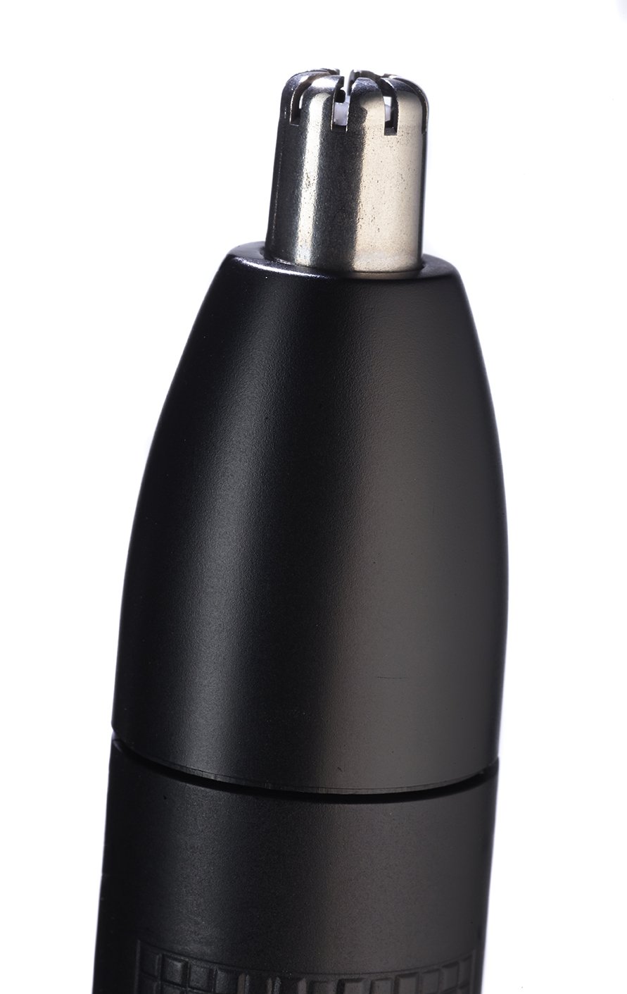 BaByliss Nose and Ear Trimmer, Precision 2 Blade System, Battery Operated, Stainless Steel, Easy-clean Removable Attachments - Image 2