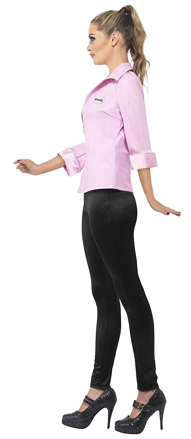 Smiffys Grease Deluxe Pink Ladies Jacket for Adults Pink Jacket with Embroidered Logo and Name Badges, Officially Licensed - Image 2