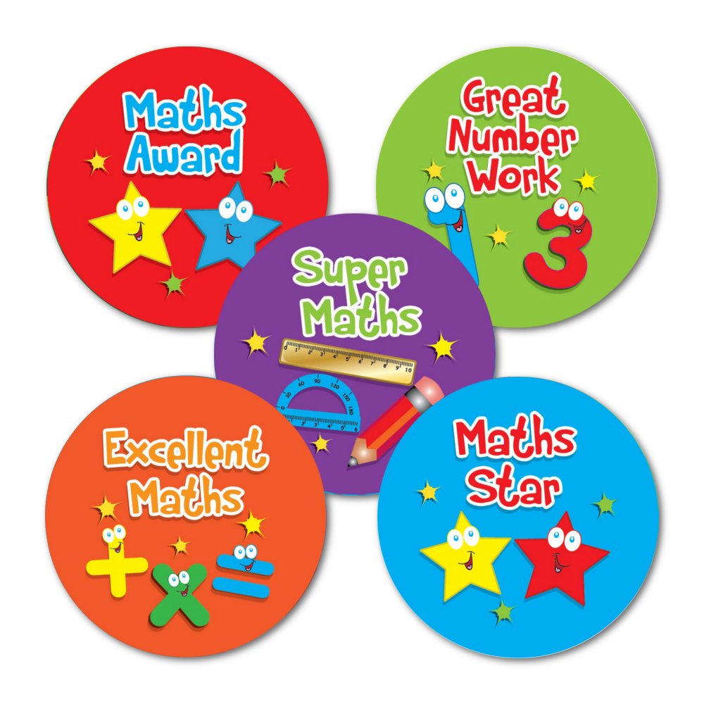 SuperStickers Maths Awards Variety Sticker (Pack of 125 x 28mm Stickers),DMS13817, Mixed