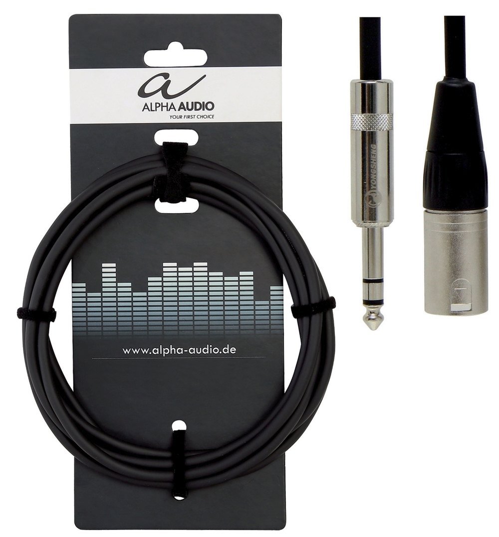 GEWA Symmetrical Audio Connection Pro Line 3m, black, REAN connector, 1x 6.3 mm stereo jack - 1x XLR (m), 190717