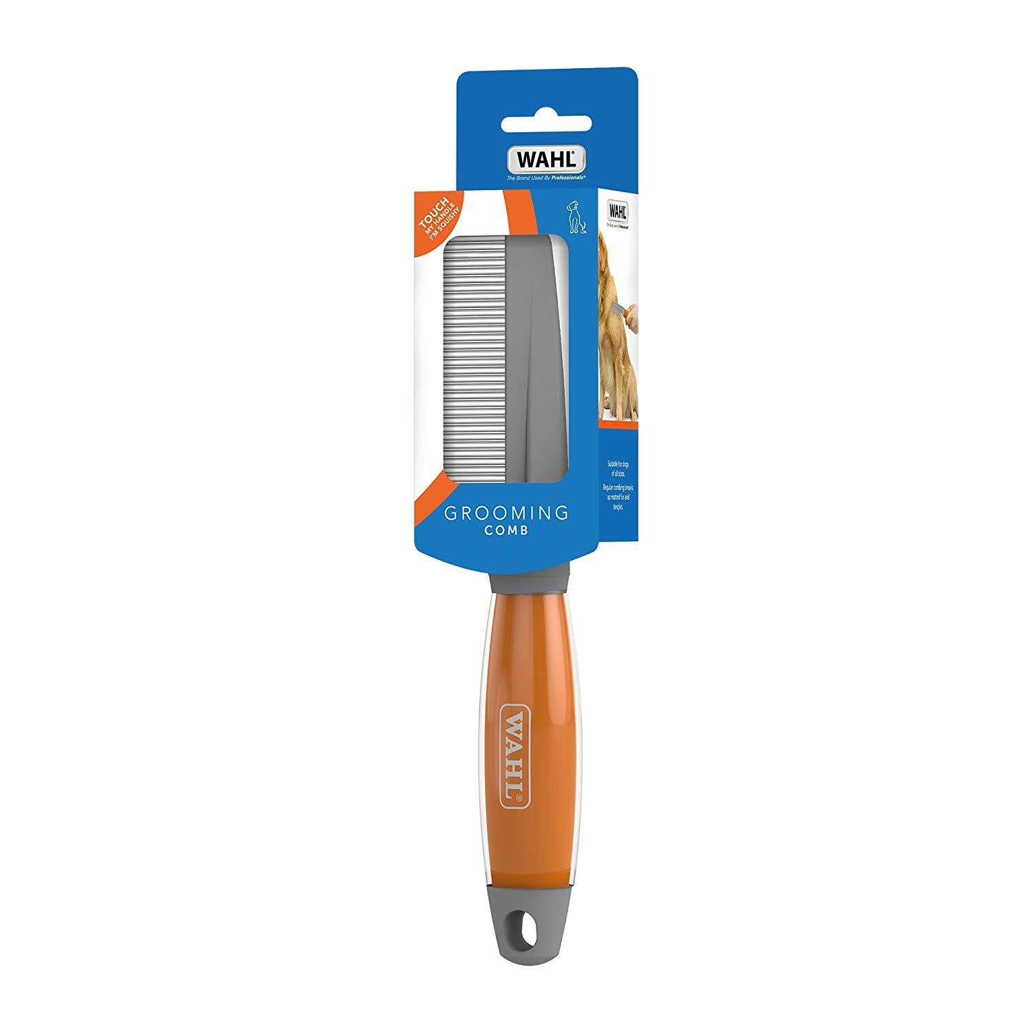 Wahl Grooming Comb with Soft Grip Gel Handle, Grooming Comb, Durable Stainless-Steel Teeth, Gel Handle, Pet Combs - Image 2
