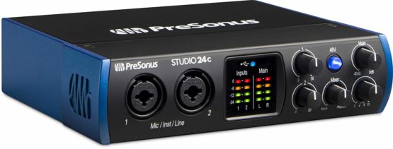 PreSonus Studio 24c, 2-In/2-Out, 192 kHz, USB-C audio interface with software bundle including Studio One Artist, Ableton Live Lite DAW and more for recording, streaming and podcasting