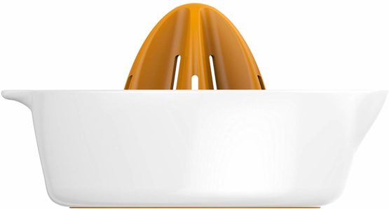 Fiskars Fruit Juicer, With Container, Diameter: 11.9 cm, Synthetic Material, Functional Form, White/Orange, 1016125 - Image 3
